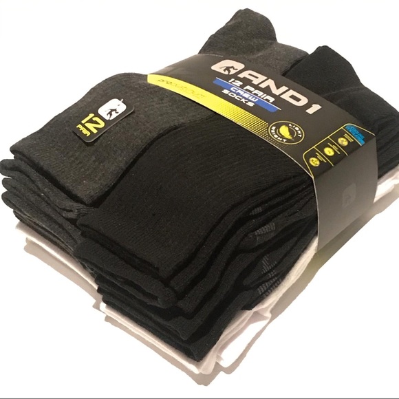 12 PAIRS AND1 Long Crew PROPLATINUM Socks 6-12.5 - Picture 3 of 8